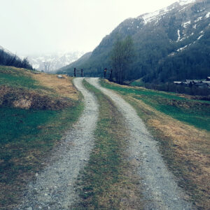 Mountain road in the Swiss Alps