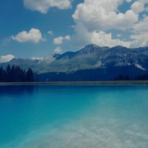Blue lake in the Alps